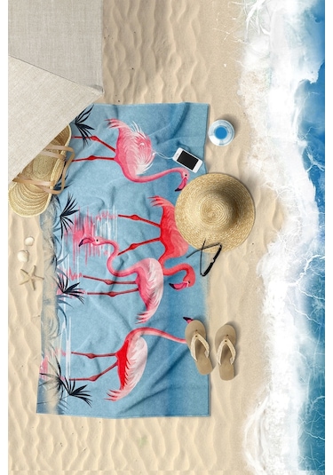 Flamingo Dijital Baskılı 70X150 CM Plaj Havlusu