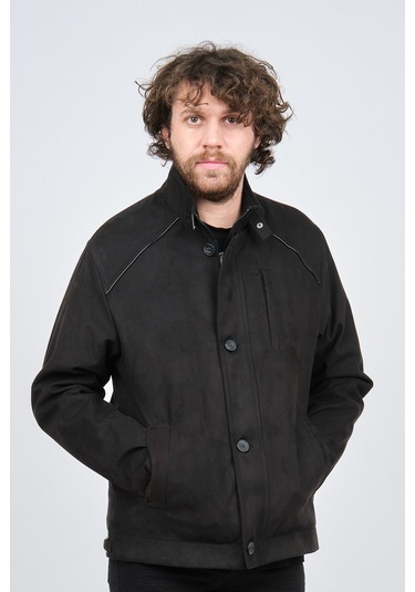 By Serco Erkek Deri Biyeli Klasik Kaban 0620680 Siyah-Siyah