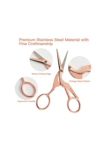 Fosenze Altın Renkli Paslanmaz Çelik Güvenli Makas - Ofis Ve Kırtasiye Kullanıma Uygun Bıçaklı Kesici Alet