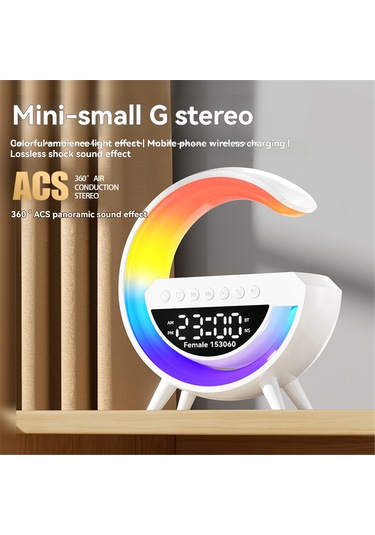 Padalink G3401 Mini Bluetooth Hoparlör - Kablosuz Şarj, Alarm Saat, Rgb Ambiyans Işığı Ve Çok Fonksiyonlu Ev Ve Seyahat Hoparlörü