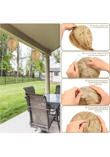 Xiyyadms 5 Adet Aslına Benzeyen Sarkaç Fake Arı Yuva, Dış Mekan Bahçe İçin Arı Engelleme Cihazı, Doğal Barrier İle Güvenli Faaliyetler