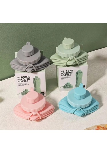 Maoyaya 600ml Silikon Katlanır Şişe - Yetişkinler İçin Taşınabilir Kullanışlı Su Matarası