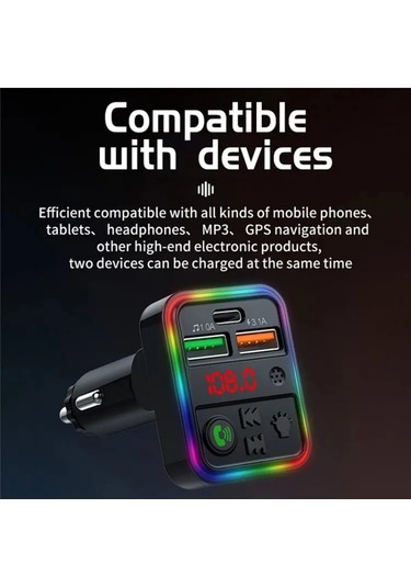 P18 Çift Usb Çakmak Bluetooth Araba Mp3 Müzik Çalar Eller Serbest Arama Araç Ses Cihazı