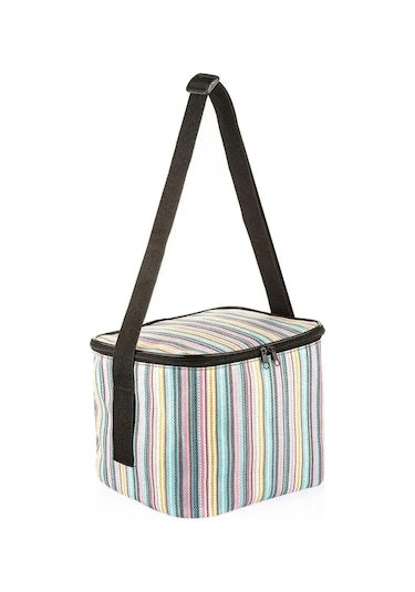 Ns Reliable Kamp Piknik Termal Soğutucu Yalıtımlı Buzluk Termos Çanta - 920 Çizgi Desenli Çok Renkli