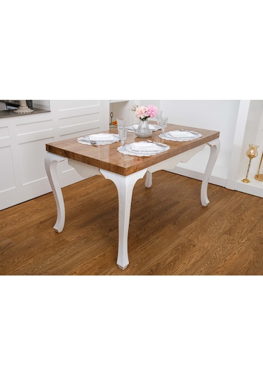 Finezza Mila Nakışlı Keten Efekt Kumaş Krem Mavi A.Servis 345x45 cm 4 Ad.-1394 Krem