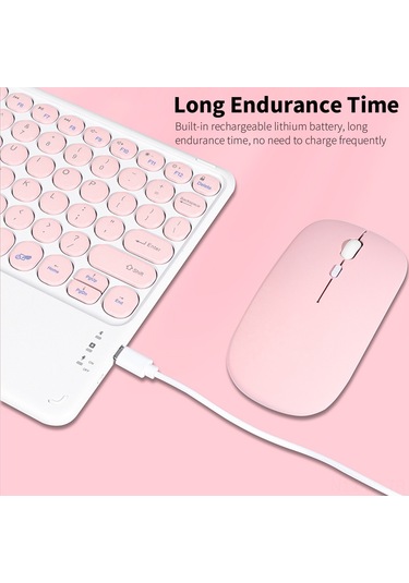 Jeemson Bluetooth 3.0 Kablosuz Klavye Ve Mouse Seti, 10m Aktarım Mesafesi, 800-1600 Dpı, İos/android/windows Uyumlu, Yeşil Renk Diğer