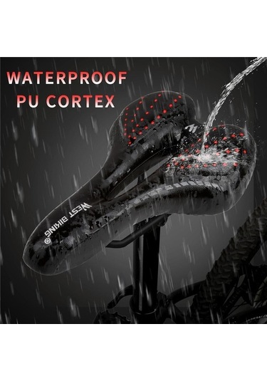 Novahub Yumuşak Mavi Wset Biking Bisiklet Eyer, Rahat Yastık, Nefes Alabilir Pu Deri, Mtb Bisiklet Koltuk Jeli Mavi