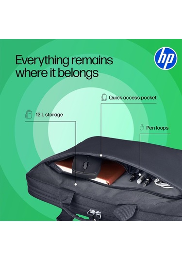 Hp 16 Inç Laptop Evrak Çantası, 600d Geri Dönüşümlü Polyester, 12 Çok Renkli