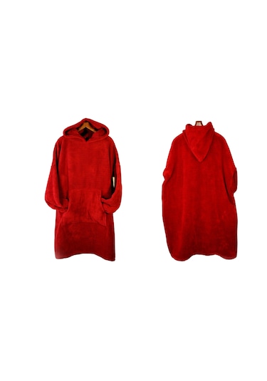 Rokeff Wellsoft Tek Kişilik Giyilebilir Battaniye Bordo L/XL