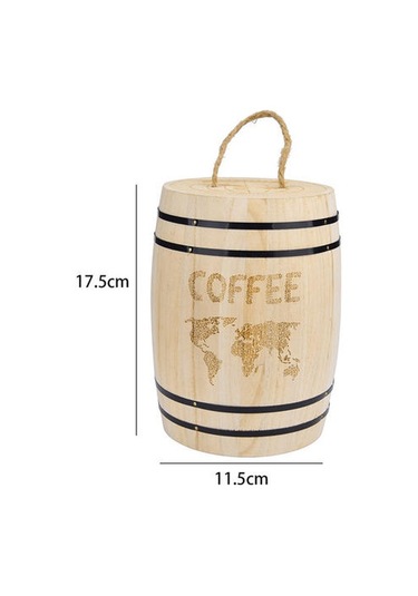 Ahşap Kahve Çekirdeği Konteyner Gıda Depolama Şişeleri Kahve Çekirdekleri Varil Depolama Hava Geçirmez Ahşap Konteyner Mutfak Kutusu Şişeler, Kavanozlar Ve Amp Kutular 4 Izgara