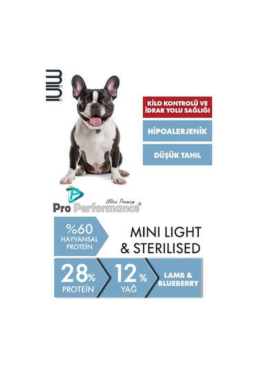 Pro Performance Kuzulu Ve Yaban Mersinli Mini Irk Kısırlaştırılmış Yetişkin Köpek Kuru Maması 7 KG