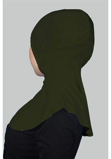 Kadın Tesettür Pratik Boyunluklu Hijab - Sporcu Bone Haki