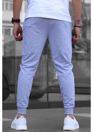 Madmext Gri Paçası Lastikli Erkek Eşofman 4821 Gri