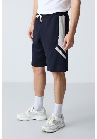 Tommy Life Lacivert Pamuklu Kalın Yumuşak Dokulu Standart Fit Basic Erkek Şort - 81281 Lacivert