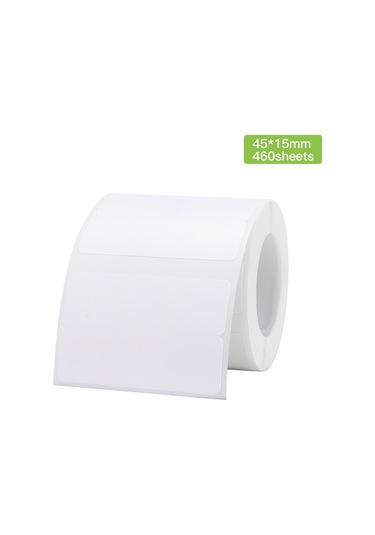 Singree Beyaz Termal Etiket Kağıdı - 45x15mm, 460 Adet, Çift Sıralı, Otomatik Yapışkan, Mürekkepsiz, Ev/ofis/market Uygun, B3s/b11/b21 Uyumlu 1 Rulo