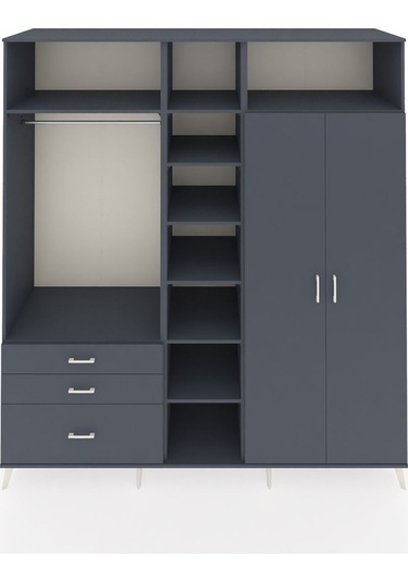 Kronos Dolap 10 Raflı 3 Çekmeceli 2 Askılı 220x59x243 Antrasit-antrasit/antrasit Antrasıt/antrasıt Kronos Dolap 10 Raflı 3 Çekmeceli 2 Askılı 220x59x243 Antrasit-antrasit/antrasit Antrasıt/antrasıt