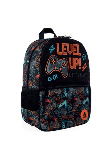 Küçük Çocuk Mini Çanta, Level Up Siyah - Turuncu