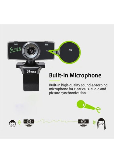 Sones Gsou B18s Hd Web Kamerası Dahili Mikrofonlu Akıllı Web Kamerası Gürültü Önleme Özellikli Usb Yayınlı Canlı Kamera