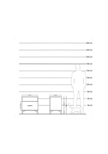 Hyperion Komodin Tek Raflı Tek Çekmeceli 60x44x64 Antrasit-an... Antrasit
