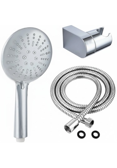 Nirvana 3 Farklı Püskürtmeli Masaj Etkili - Dayanıklı Paslanmaz El Duşu Seti Krom