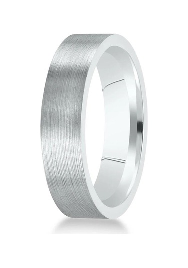 6mm Mat Düz Model Unisex Kadın Erkek Çelik Alyans Yüzük Cl29 Beyaz