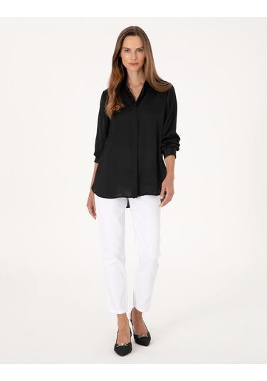 Pierre Cardin Kadın Siyah Gömlek Desenli 50313588-vr046 Siyah