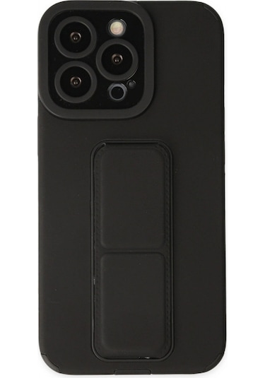 Apple, Uyumlu iPhone 13 Pro Kılıf Mega Standlı Silikon - Siyah