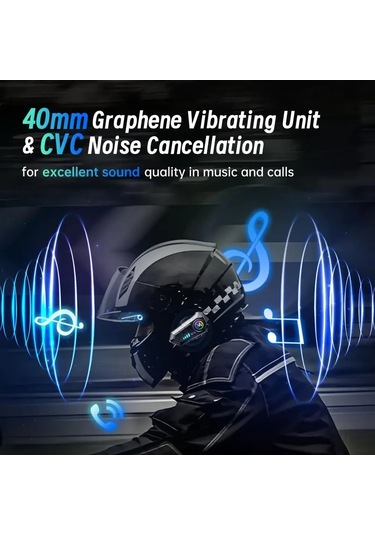Y10 Motosiklet Kablosuz Bluetooth 5.3 Kask Kulaklık İntercom