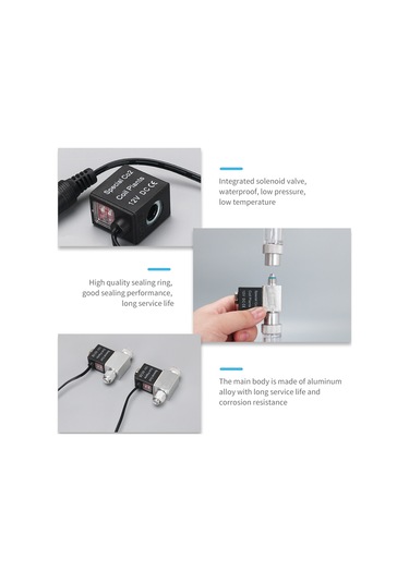 Geeroyoo Yeni Nesil Akvaryum Co2 Elektromanyetik Valf - Çift Başlı, 12v Çıkış, 6kg Basınç Dayanıklı, Enerji Tasarruflu Diğer