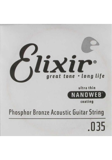Elixir 14135 Nanoweb Phosphor Bronze Tek Akustik Gitar Teli 35
