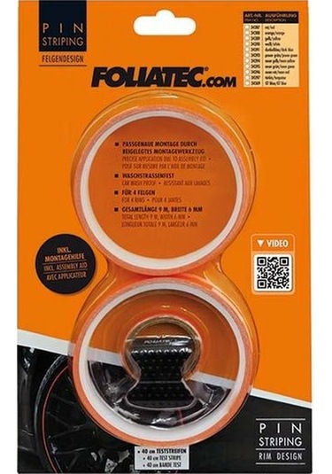 Foliatec Jant Şerit Seti Ve Montaj Aparatı 215x4cm-6mm Turuncu