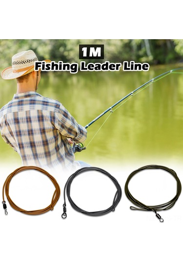 Reedark Karp Balıkçılığı İçin Dayanıklı Aramid Lider Tel 80lb/30kg , 1 Metre, Çiftlik Sarısı, Döndürücü İçeren, Kolay Montajlı