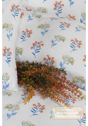 Elart Caren Nevresim Takımı Tek Kişilik Lastikli Çarşaf 160x220 Cm Hardal Hardal