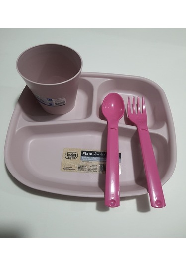 Reis Kahvaltı Tabağı 3 Bölmeli Mama Tabağı Tabldot Ve Bardak Ve Catal Kaşık