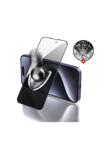 Mobilteam Apple iPhone 15 Plus Uyumlu Rika Premium Privacy Temperli Cam Ekran Koruyucu