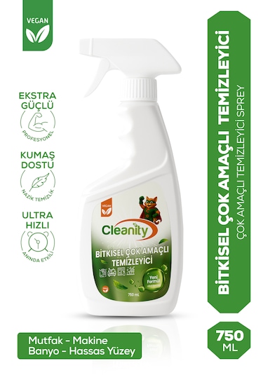 Bitkisel Çok Amaçlı Temizleyici 750 Ml Leke Çıkarıcı, Yağ Sökücü, Yüzey Temizleyici Tekli