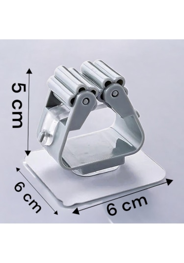 4 Adet Duvara Monte Mop Paspas Tutucu Askı Yapışkanlı Askı Çok Renkli