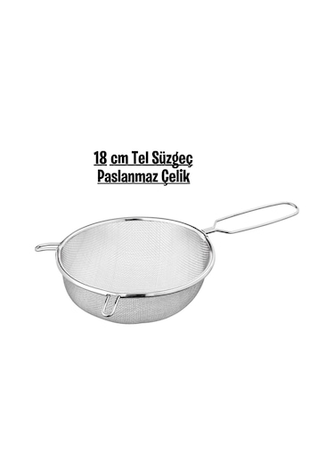 18 Cm Paslanmaz Çelik Tel Süzgeç