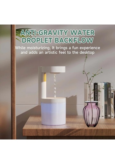 Techbloom Bravoul Anti Gravity Su Damlasi Nemlendirici 19 61oz Usb Beyaz Ve Yesil Renkli Gece Isigi Yatak Odasi Ofis