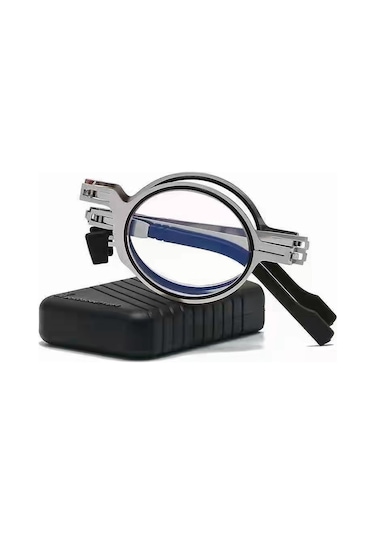 Yaozixa Erkekler İçin Katlanabilir, Ultra Hafif, Vida Yok, Anti-mavi Işık, Yüksek Kaliteli Görüş Sağlayan, Yorulmayı Önleyen, Taşınması Kolay Güneş Gözlüğü +300, Dairesel Kare, Kutulu Paketle Beyaz