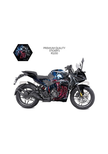 Bajaj Rs200 Sticker Kaplama Venom Motor Kaplama Modeli Hazır Kit