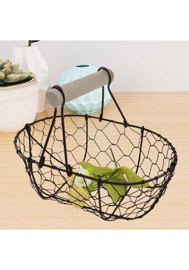 Suntek Tel Yumurta Sepeti Retro Rustik Demir Depolama Çiftlik Kahve