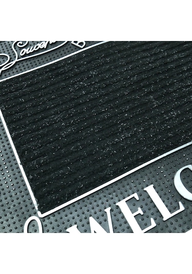 Paris Temalı Toz Tutucu Kauçuk Kapı Önü Paspası Gri