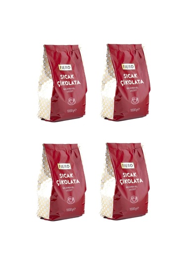 Fiero Sıcak Çikolata 1000 Gr X 4 Adet 1 KG