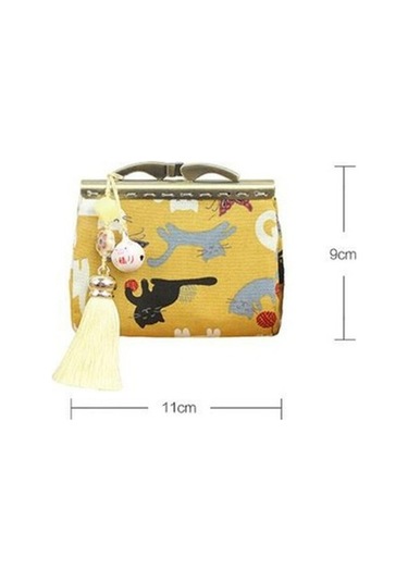 Linjinxu El Yapımı Kumaş Ve Tüyer Altın Çanta Bayan Retro Madeni Para Kesesi Mavi Diğer Diğer