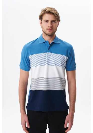 Arma Erkek Regular Fit Çok Renkli % 100 Pamuk Pike Polo Yaka Tişört Y29374355002 Mavi