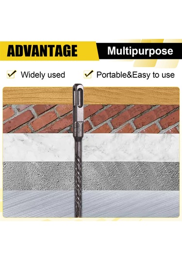 Xurunkeji Adet Beton 6-12mm Uçlu Çapraz Kesici Başlıklı Çift Burgulu Çekiç 150mm Duvar Tuğla Bloğu Elektrikli Çekiç Duvarcılık Ucu