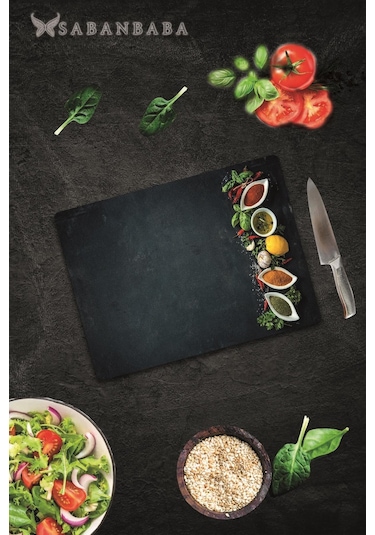 Baharatlıklar Cam Kesme Tahtası - Cam Kesme Tablası 30 Cm X 40