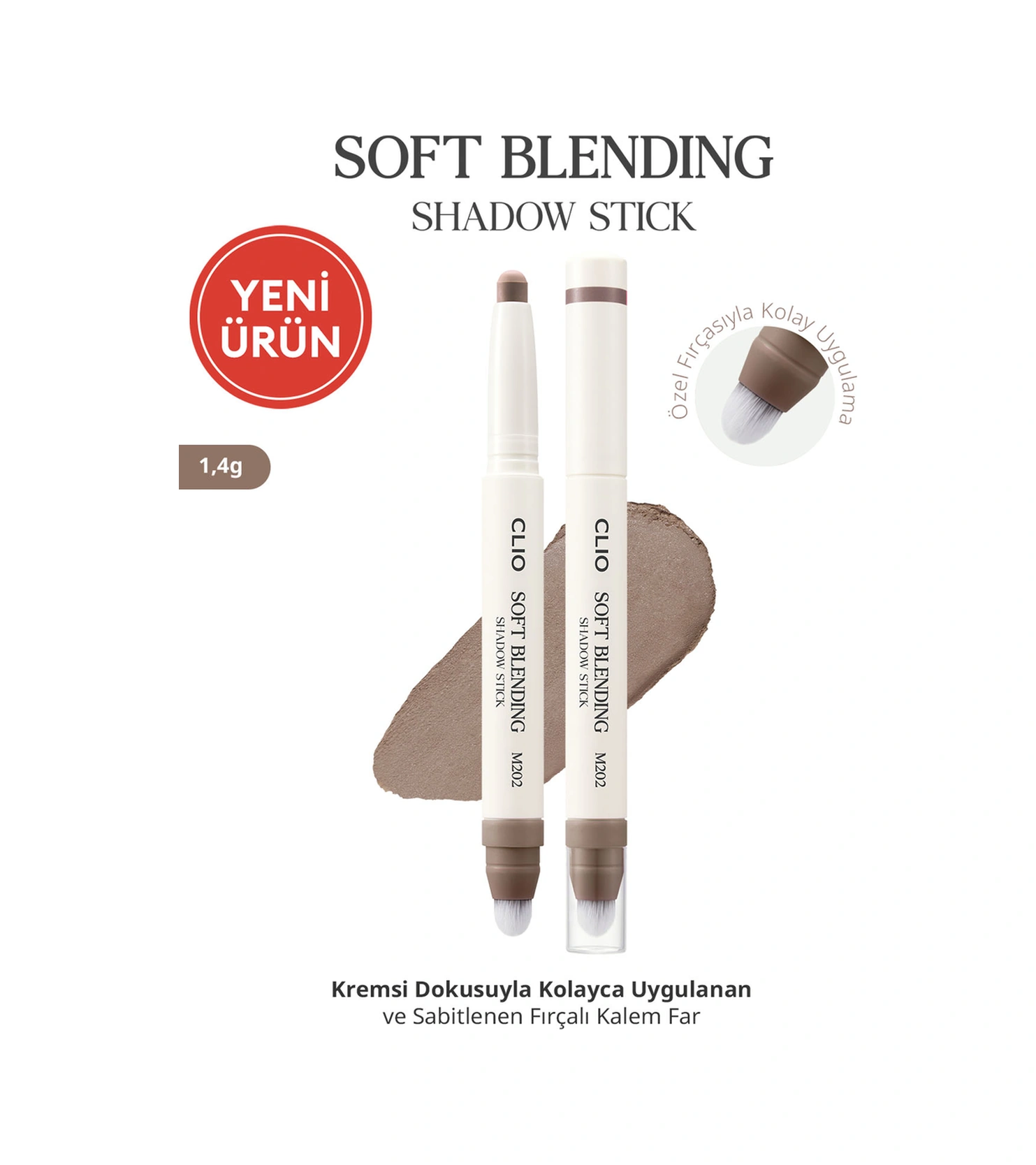 Clio Soft Blending Shadow Stick M202 Gray Fudge