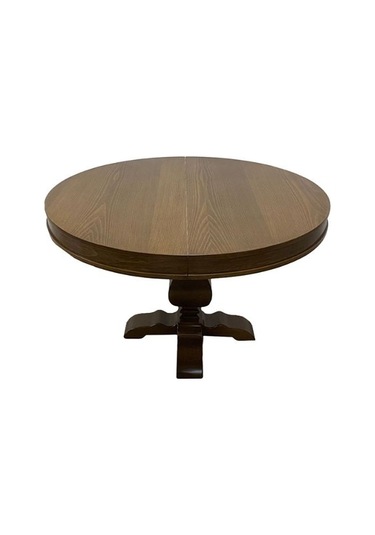 Orleans Fransız Klasik Still Yuvarlak Açılır Ceviz Masa 100x100 Ceviz
